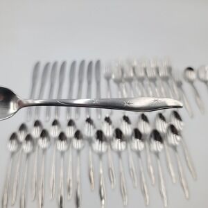 41pc Mar-Crest Citation Starburst Stainless Flatware Set Atomic Burst USA